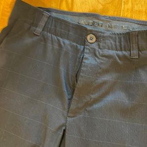 Under Armour golf pants. Black with dark blue fine plaid
